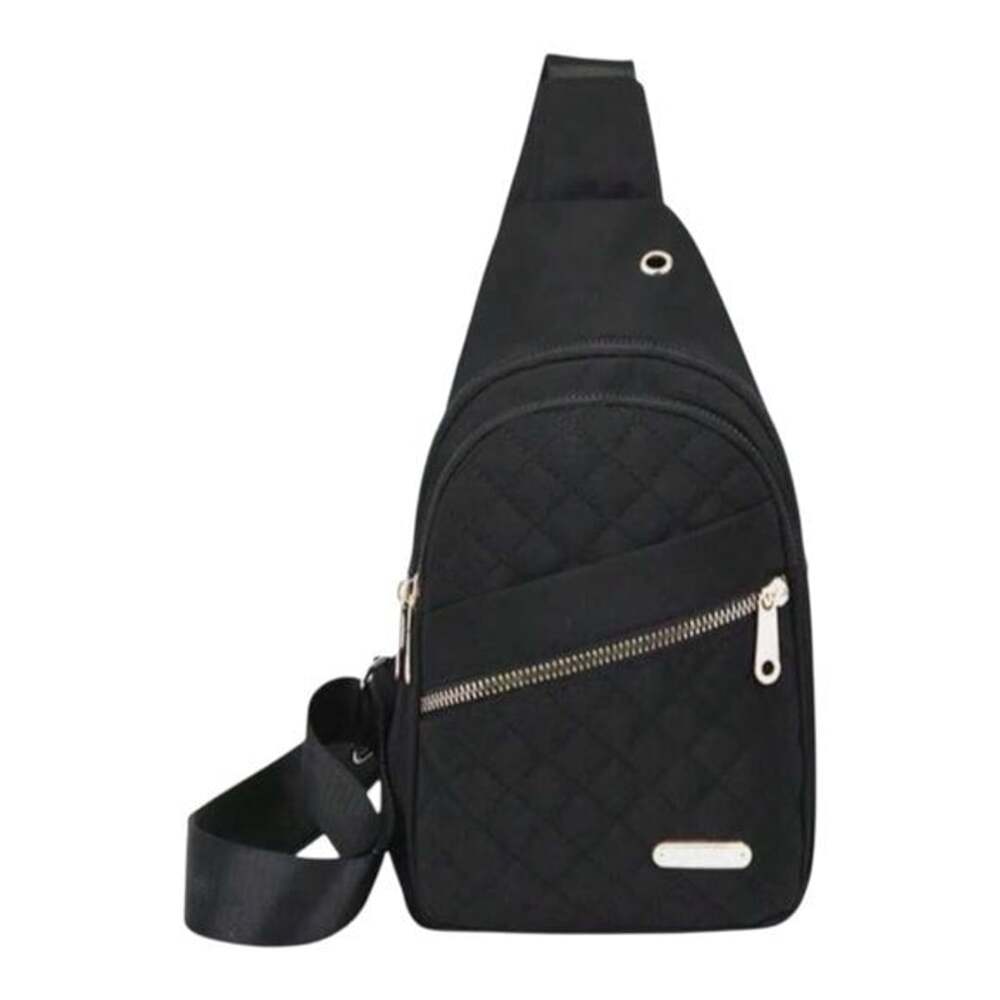 Quilted Black Sling Crossbody Bag - Picture 1 of 3